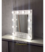 Гримерное настольное зеркало с подсветкой, подставкой и розеткой 60х65 см